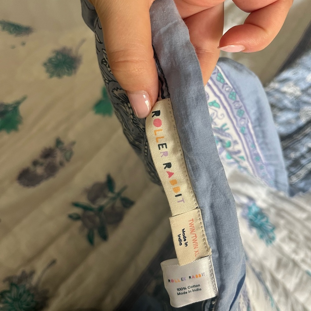 Roller Rabbit Blue and White Cotton Scarf